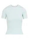 Courrèges Fitted Short-sleeve Top With Contrasting Trim In Blue