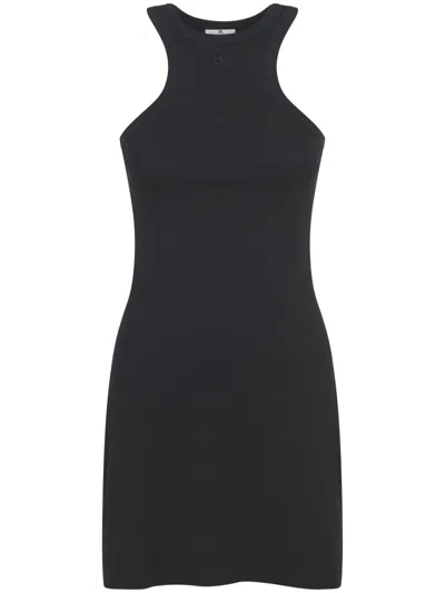 Courrèges Fitted Sleeveless Mini Dress In Black