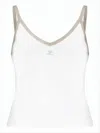 Courrèges Fitted Sleeveless Top With V-neckline And Logo Detail In White