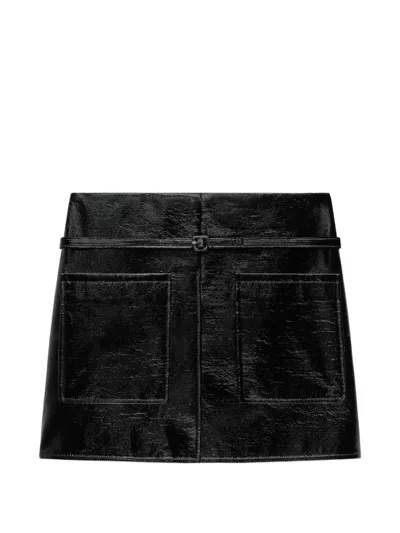 Courrèges Flap-pocket Mini Skirt In Black