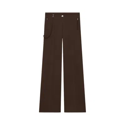 Pre-owned Courrèges Flare Interlock Tracksuit Pants 'chocolate' | Brown | Men's Size Xxl
