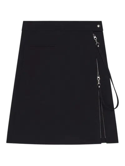 COURRÈGES FLARED BLACK MIDI SKIRT