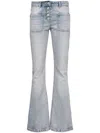 Courrèges Flared Denim Jeans With Button Closure