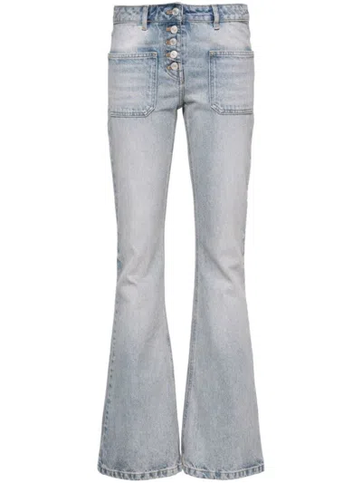 Courrèges Flared Denim Jeans With Button Closure