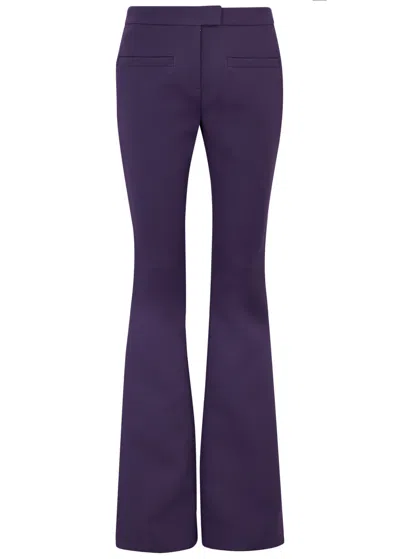 Courrèges Flared-leg Twill Trousers In Purple