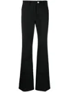 Courrèges Logo-embroidered Bootcut Trousers In Black
