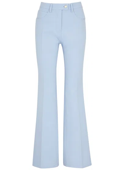 Courrèges Flared Twill Trousers In Light Blue