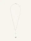 Courrèges Flask Silver Tone Neckless In White