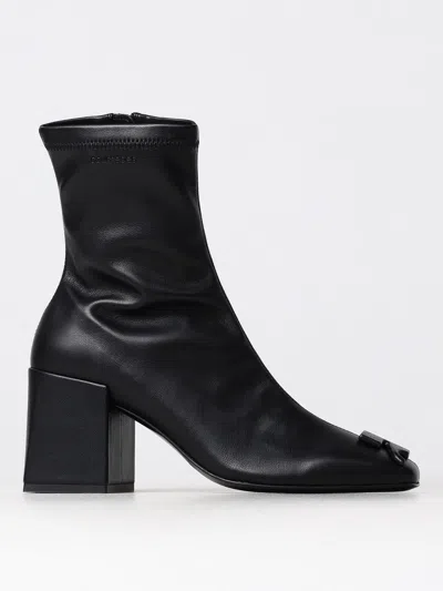 Courrèges Flat Ankle Boots  Woman Color Black In Schwarz