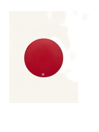 Courrèges Flat Circle Earrings In Red