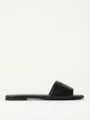 Courrèges Black Leather Sandals With Wide Strap Design