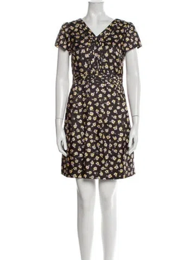 Pre-owned Courrèges Floral Print Mini Dress In Multi