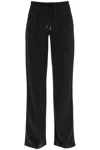 Courrèges Courreges Woman Black Polyester Wide-leg Pant In Nero