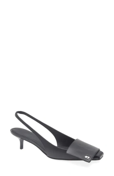 Courrèges Fold Kitten Heel Slingback Pump In Black