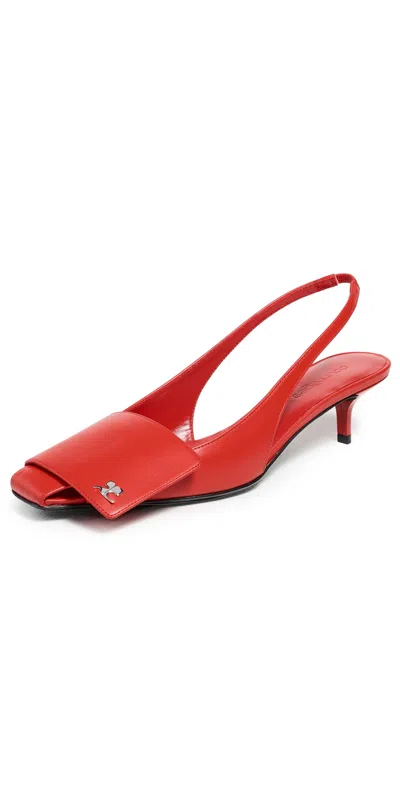 Courrèges Fold Kitten Slingbacks Bright Red