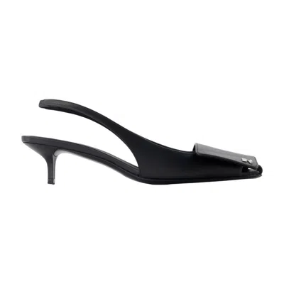 Courrèges Fold Kitten Slingbacks Pumps In Black