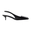 Courrèges 45mm Fold Leather Slingback Pumps In Black