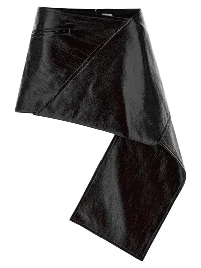 Courrèges Courreges Fold Mini Skirt In Black