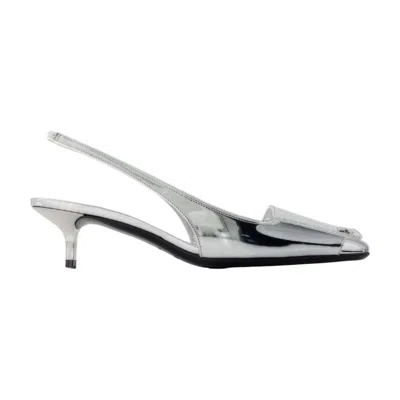 Courrèges Courregès Fold Mirror Kitten Pumps In Silver