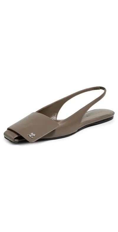 Courrèges Fold Slingbacks Light Mocha In Brown