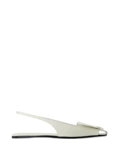 Courrèges Fold Square Toe Sandals In Animal Print