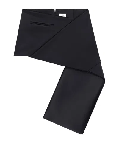 Courrèges Folded Panelled Mini Skirt In Black