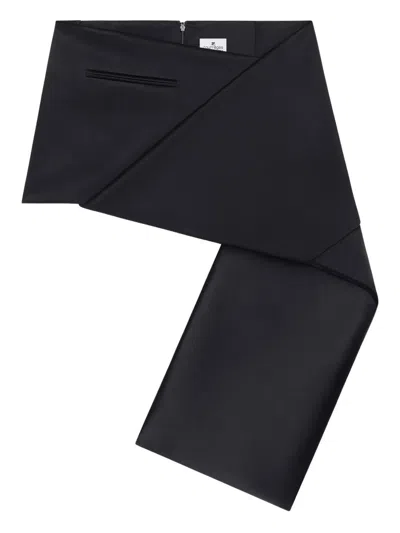 COURRÈGES FOLDED SATIN MINI-SKIRT