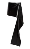 Courrèges Folded Vinyl Mini Skirt In Black
