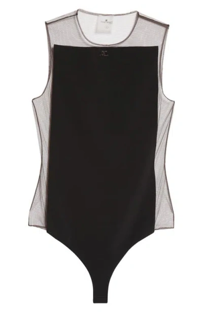 Courrèges Frame Illusion Bodysuit In Black