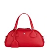 Courrèges Elongated Red Leather Bag With Silver-tone Hardware