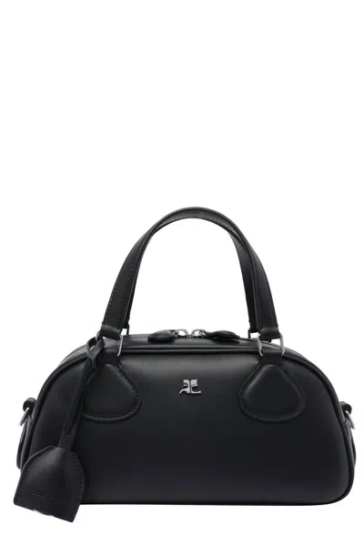 Courrèges Courregès Friday Leather Bowling Bag In Black
