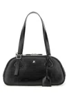 Courrèges Black Calf Leather Bos Taurus Shoulder Bag In Black