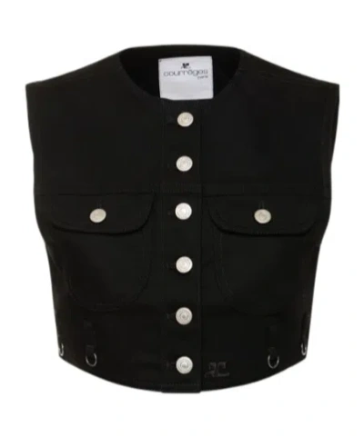 Shop Courrèges Front Button Vest