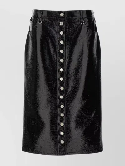 COURRÈGES FRONT POCKETS HIGH-WAISTED MIDI SKIRT