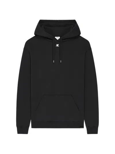 Courrèges Front-logo Hoodie In Black