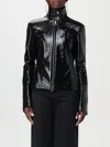 Courrèges Iconic Vinyl Biker Jacket In Schwarz