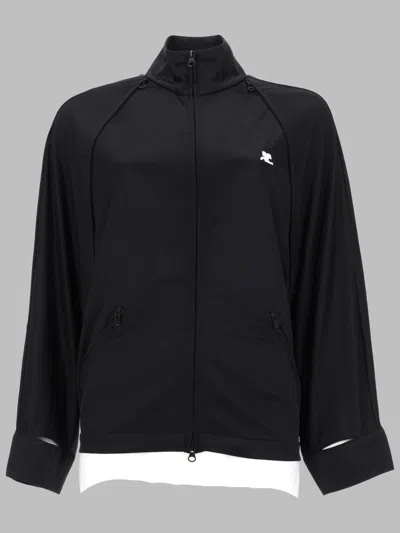 Courrèges Courreges Giacca Track Con Maniche Cut Out In Black