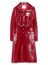 Courrèges Belted Tailored Coat With Glossy Finish