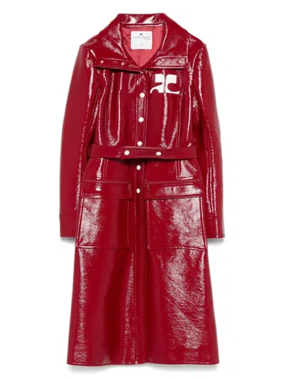 COURRÈGES COURRÈGES GLOSSY BRICK RED COAT