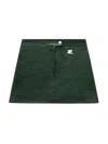 Courrèges Glossy Vinyl Mini Skirt With Fitted Zip Closure And Snap Button In Gray