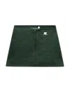 Courrèges Glossy Vinyl Mini Skirt With Fitted Zip Closure And Snap Button In Green