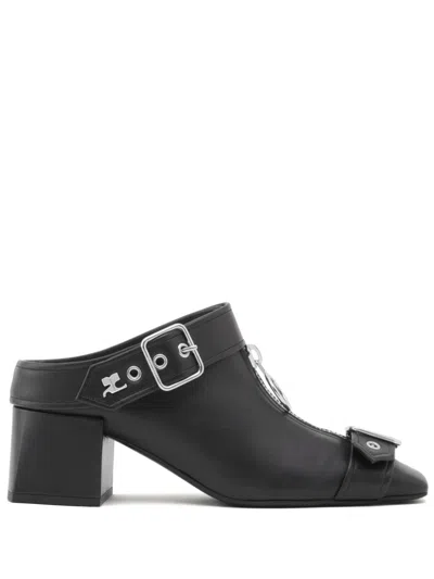 Courrèges Gogo 55mm Leather Mules In Black