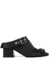 Courrèges Gogo Buckle Mules In Black