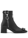 Courrèges Gogo Leather Ankle Boots In Black