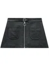 Courrèges Zip-up Leather Miniskirt