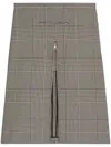 Courrèges Oblique Prince Of Wales Midi Skirt In Sand Mud Brown