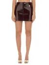 Courrèges Burgundy Reedition Vinyl Miniskirt In Red