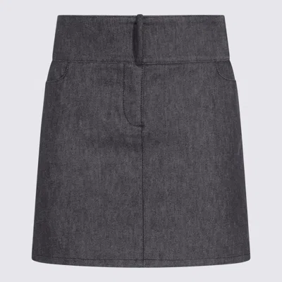 Courrèges Dark Grey Cotton Mini Skirt In Dark Heather Grey