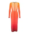Courrèges Gradient Sunset Second-skin Dress In Orange