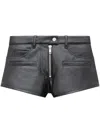 Courrèges Grained-texture Mini Shorts In Black